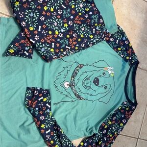 Lands' End Girls Floral/Dog Pajamas